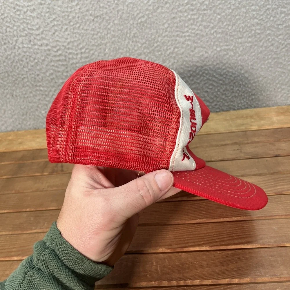 Vintage Wisconsin Badgers Hat Adult Large Red White Snapback NCAA Sports 80s 90s